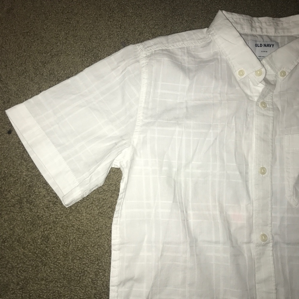 White Boys Patterned Short Sleeve Button Up